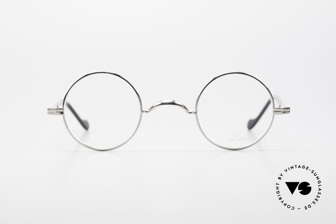 Lunor II A 12 Round Vintage Frame Platinum, round Lunor glasses of the Lunor II-A series (A = acetate), Made for Men and Women