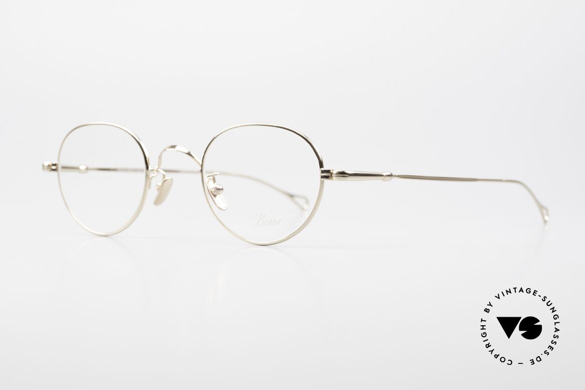 Lunor V 108 Gold Plated Glasses Titanium, model V 108: very elegant Panto glasses for gentlemen, Made for Men
