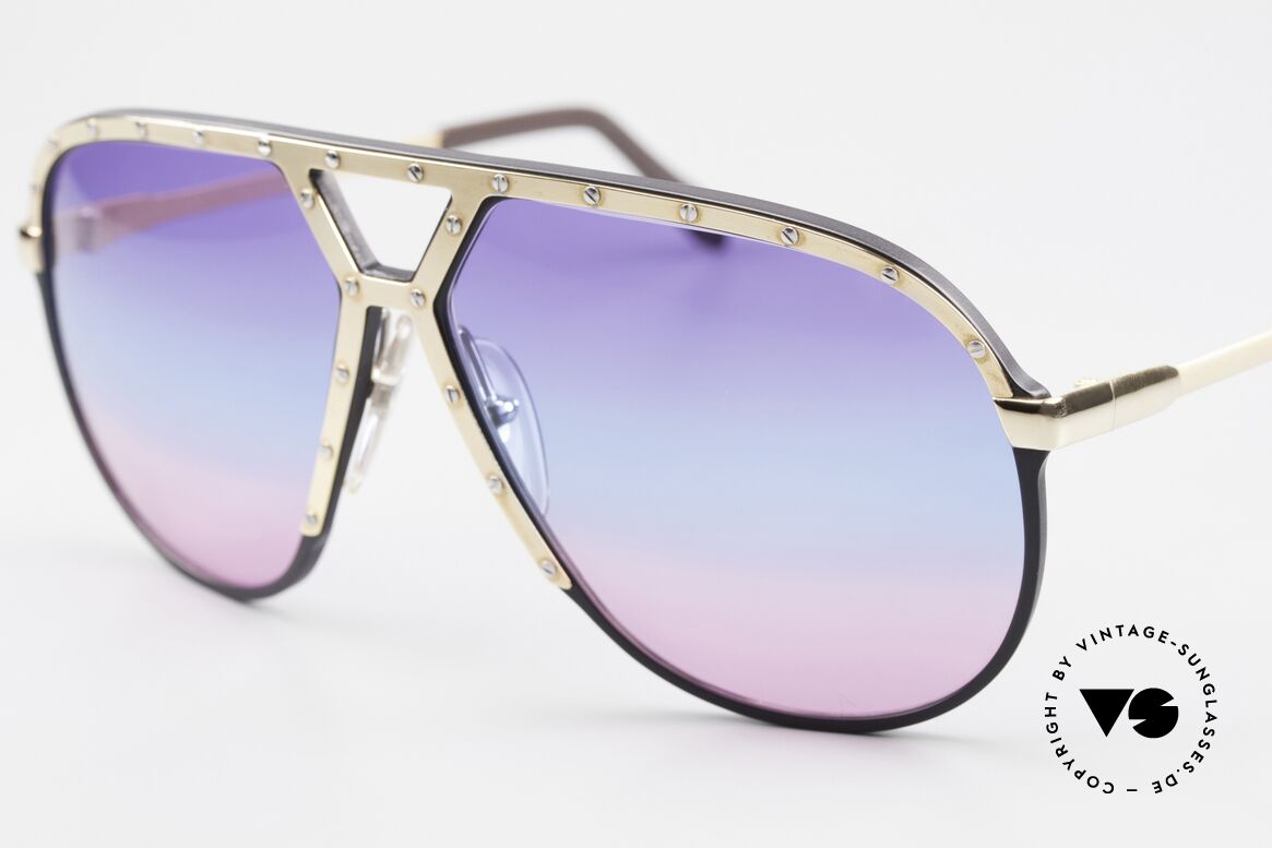Alpina M1 Tricolored 80's Sunglasses, customized triple-gradient sun lenses 'GALAXY', Made for Men