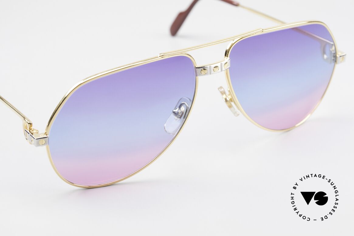 Cartier Vendome Santos - M One Of A Kind 80's Collectible, with fancy tricolored sun lenses (typically 80's fashion), Made for Men and Women