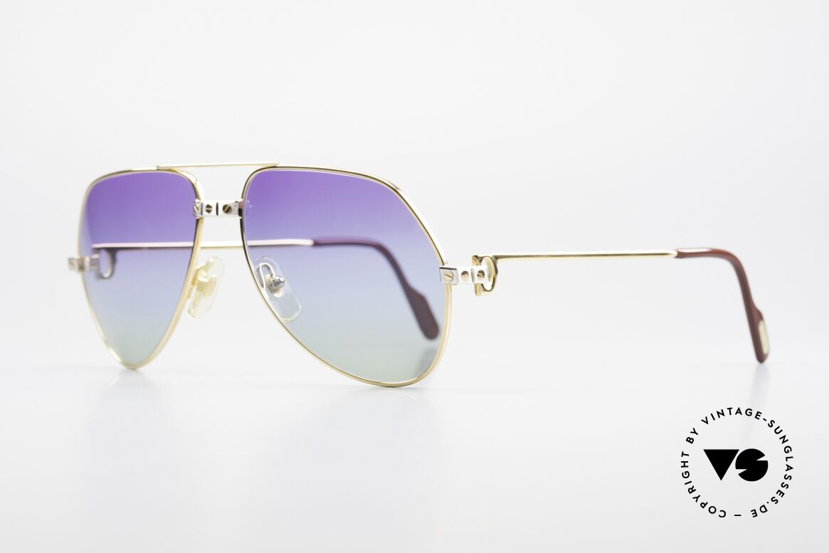 Cartier Vendome Santos - M James Bond Sunglasses 1980's, Santos Decor (with 3 screws): MEDIUM size 59-16, 140, Made for Men and Women