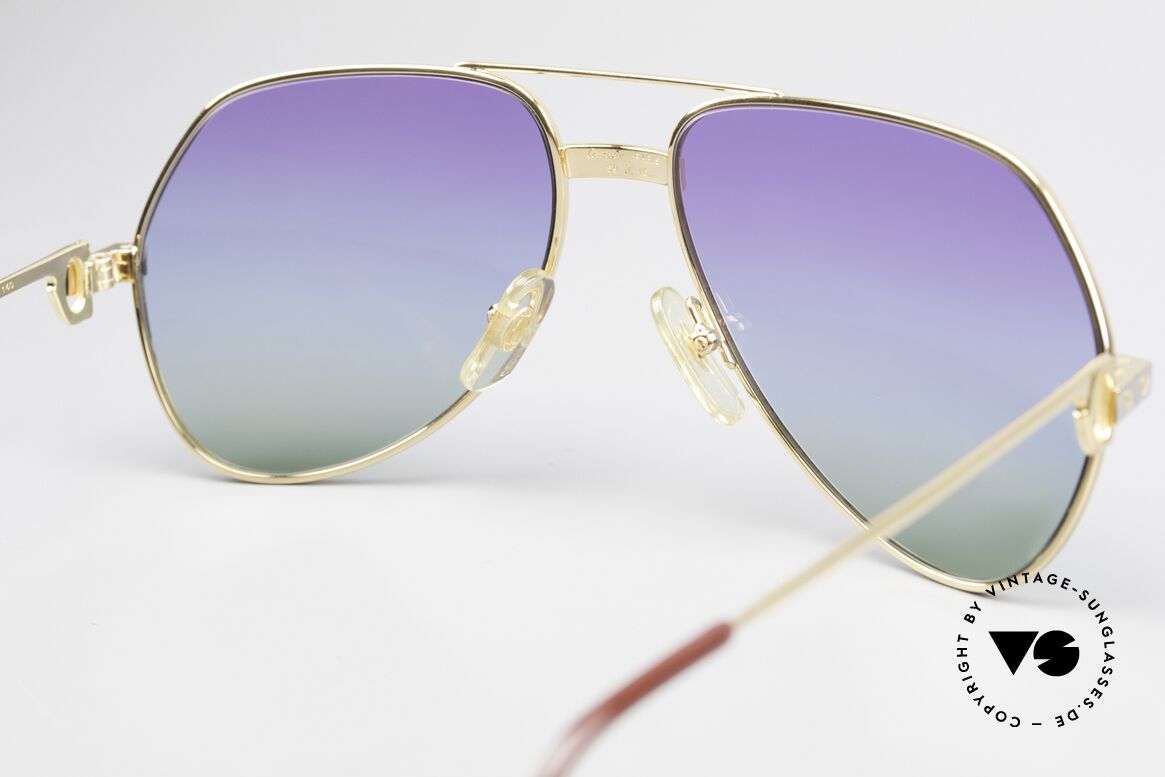 Cartier Vendome Santos - M James Bond Sunglasses 1980's, with fancy tricolored sun lenses (typically 80's fashion), Made for Men and Women