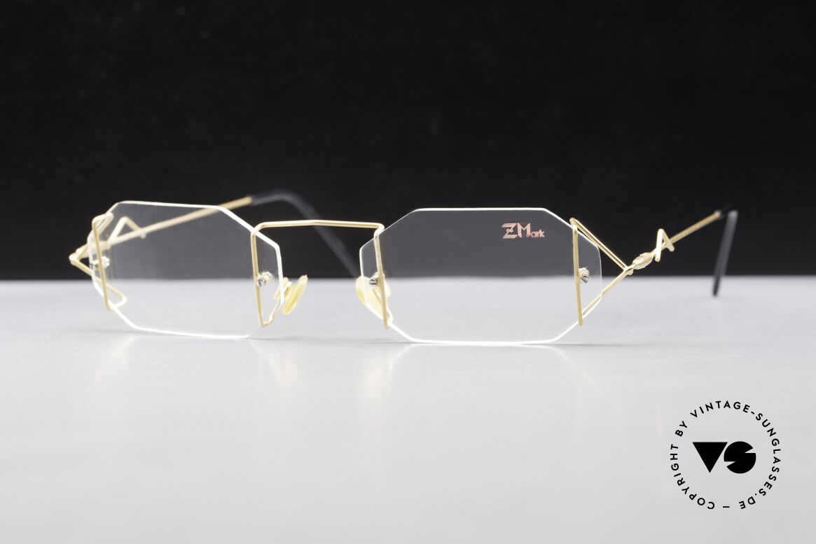 Z Mark 9 Artful 90's Rimless Eyeglasses, filigree & cleverly devised design; simply chichi, Made for Men and Women