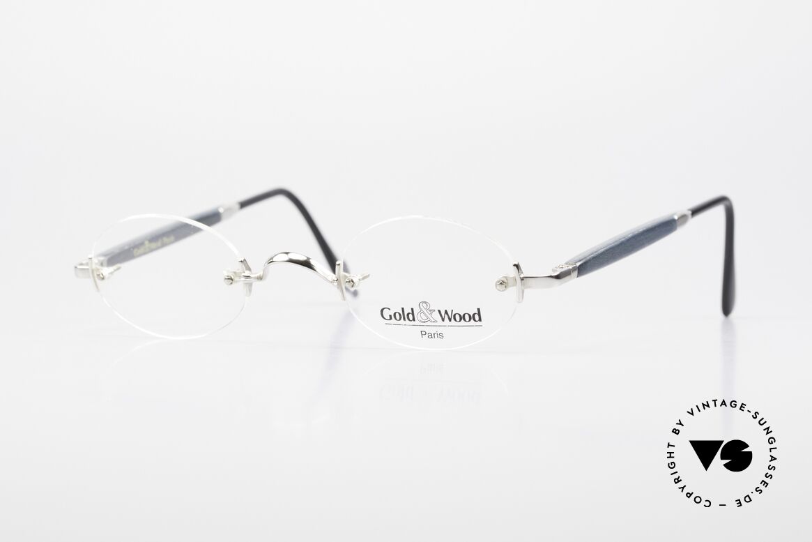 Gold & Wood 338 Luxury Rimless Specs Oval 90's, Gold & Wood Paris glasses, 338-16 in size 42-26, Made for Men and Women