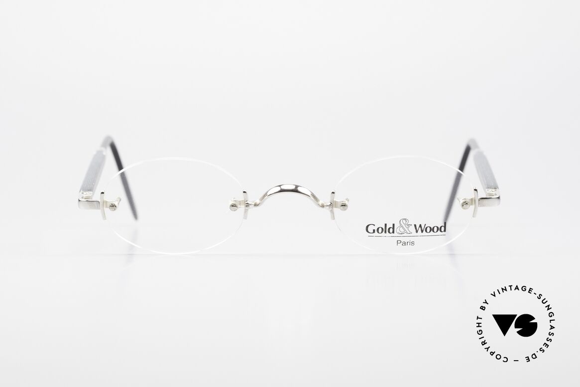 Gold & Wood 338 Luxury Rimless Specs Oval 90's, oval, rimless LUXURY eyeglass-frame from 1999, Made for Men and Women