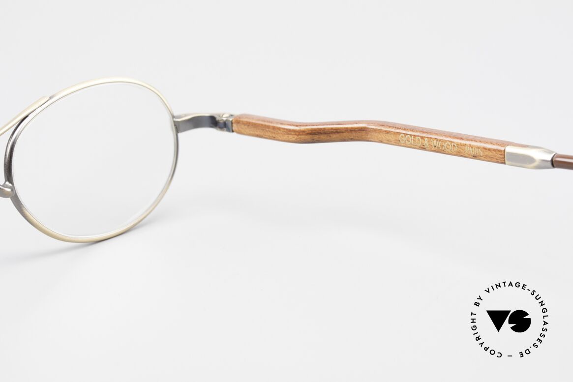 Gold & Wood 352 Luxury Wooden Specs Oval 90's, Size: medium, Made for Men and Women