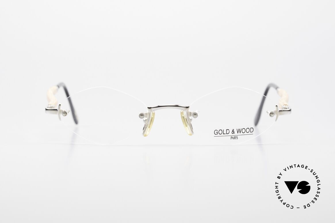 Gold & Wood S02 Luxury Rimless Spectacles, Gold & Wood Paris glasses, S02-16; medium size, Made for Men and Women