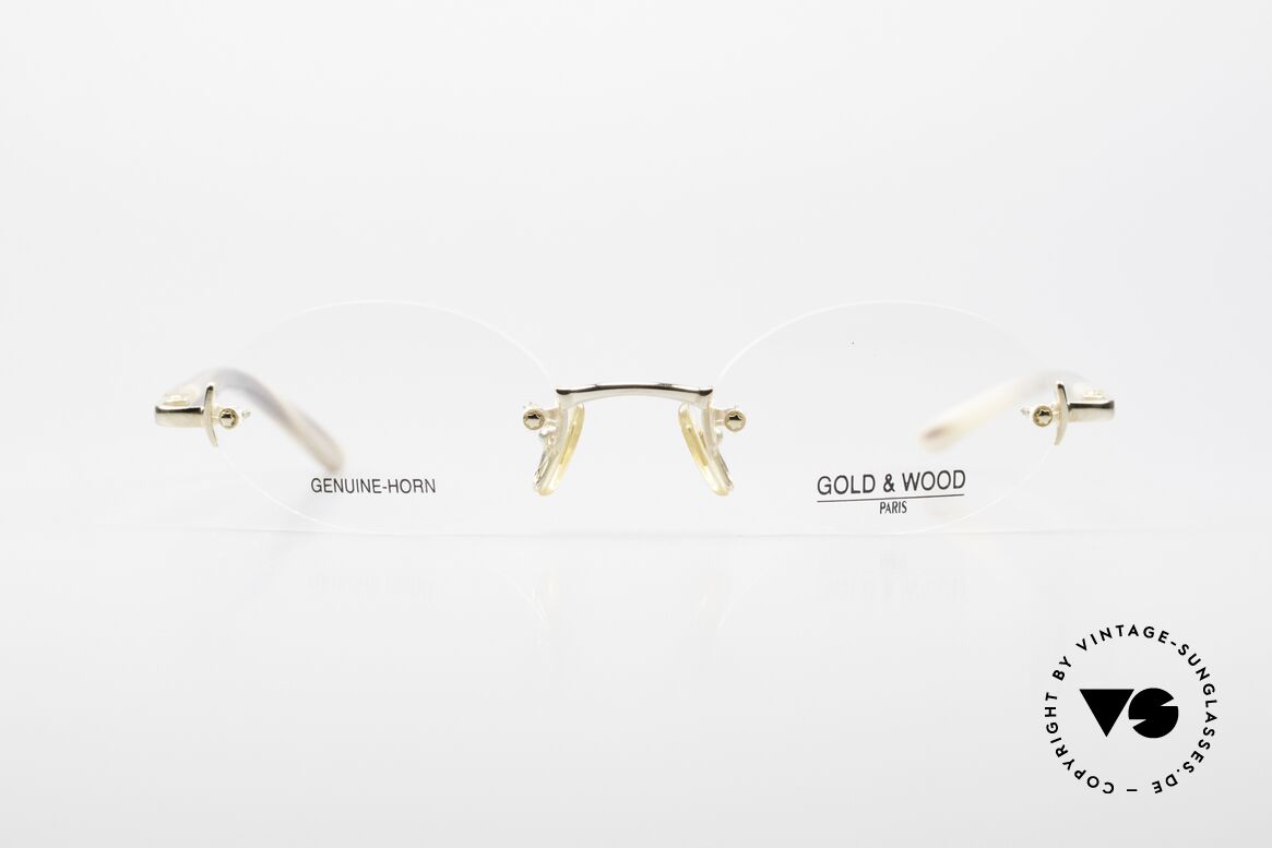 Gold & Wood 331 Rimless Genuine Horn Glasses, rimless LUXURY horn eyeglass-frame from 2001, Made for Men and Women