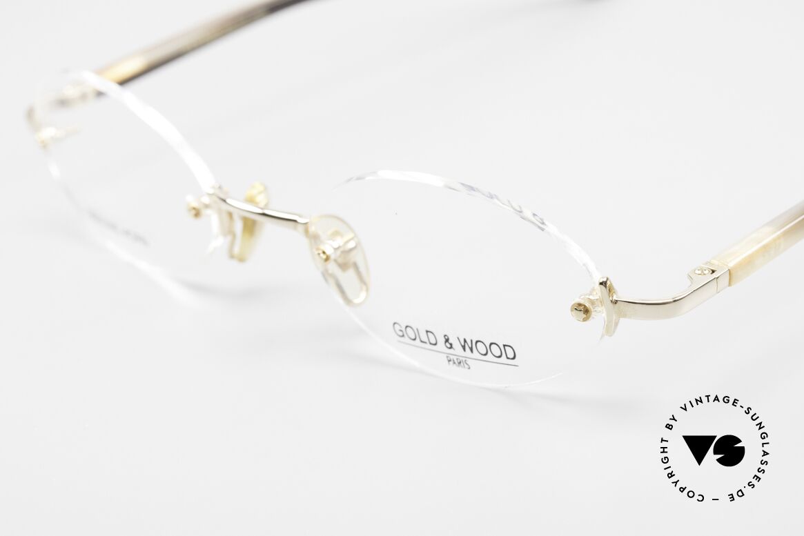 Gold & Wood 331 Rimless Genuine Horn Glasses, unworn rarity (for all lovers of quality), unique, Made for Men and Women