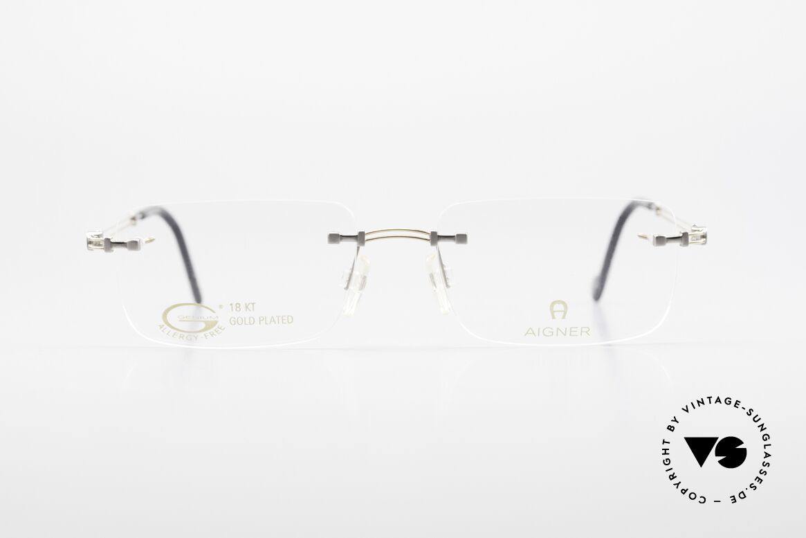 Aigner EA496 Rimless 90's Vintage Glasses, rimless AIGNER vintage glasses, EA496, size 54/18, 140, Made for Men