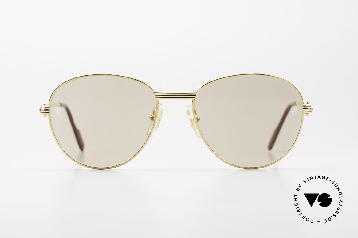 Cartier S Brillants 0,20 ct 1980's Diamond Sunglasses, round Cartier designer shades Deluxe; size 55°18, Made for Women