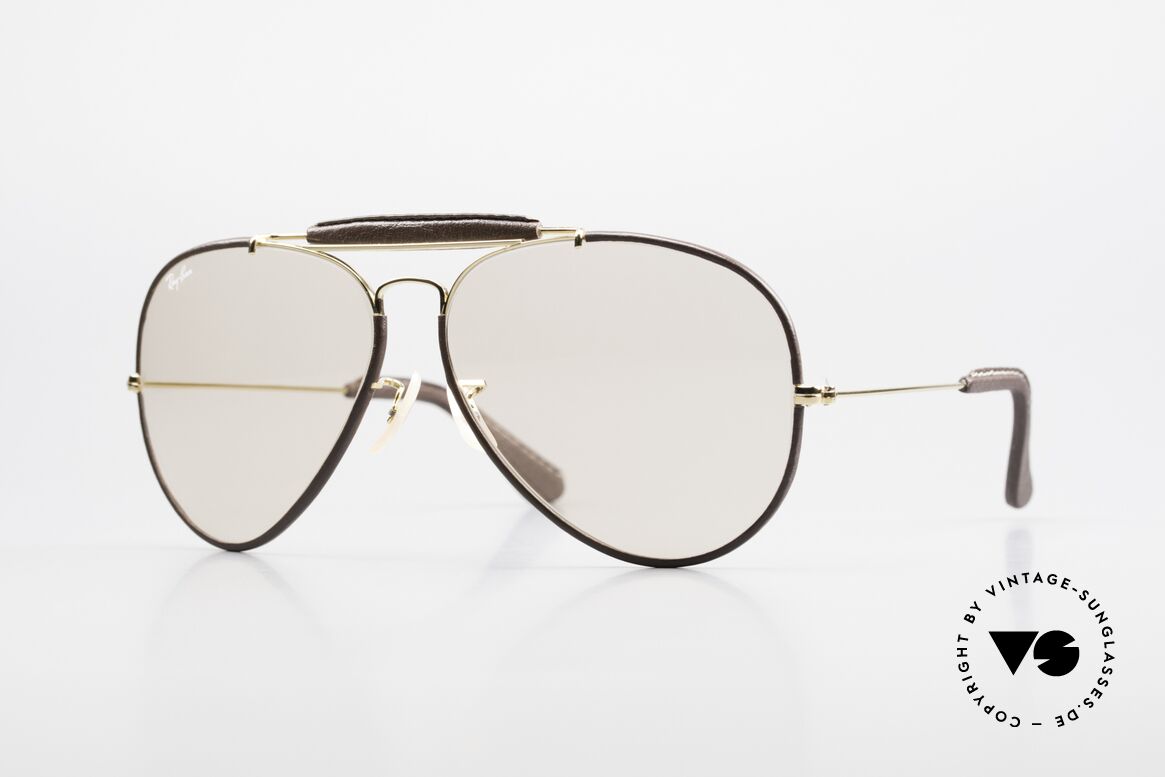 Ray Ban Outdoorsman II Changeable Leathers Shades, classic aviator sunglasses by RAY-BAN; large size 62°14, Made for Men