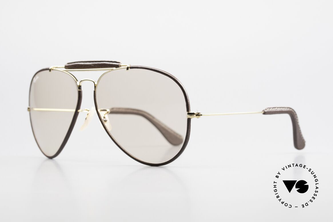 Ray Ban Outdoorsman II Changeable Leathers Shades, orig. Bausch&Lomb mineral lenses (100% UV protection), Made for Men