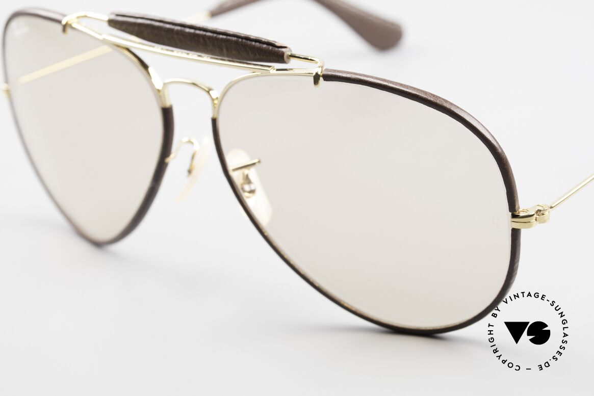 Ray Ban Outdoorsman II Changeable Leathers Shades, changeable lens: darker in the sun & lighter in the shade, Made for Men