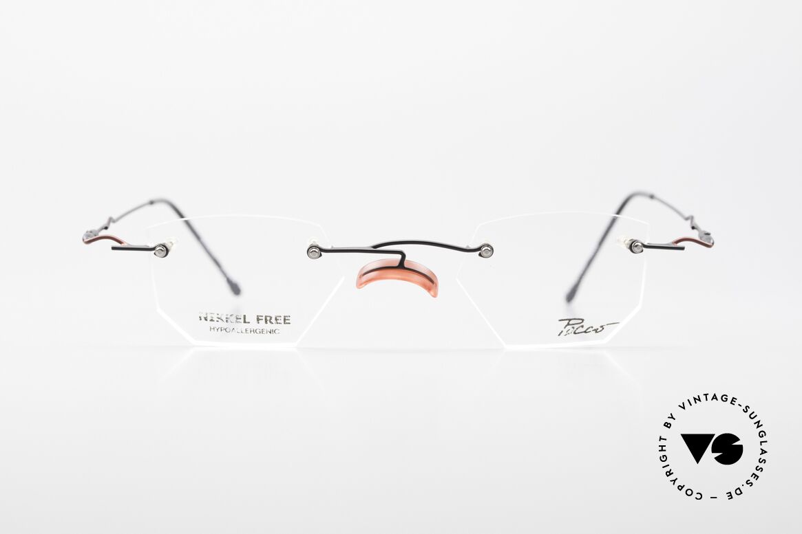 Locco Profile Crazy Vintage Eyeglasses 90's, Locco Profile 44-20, crazy rimless 90's eyeglasses, Made for Men and Women