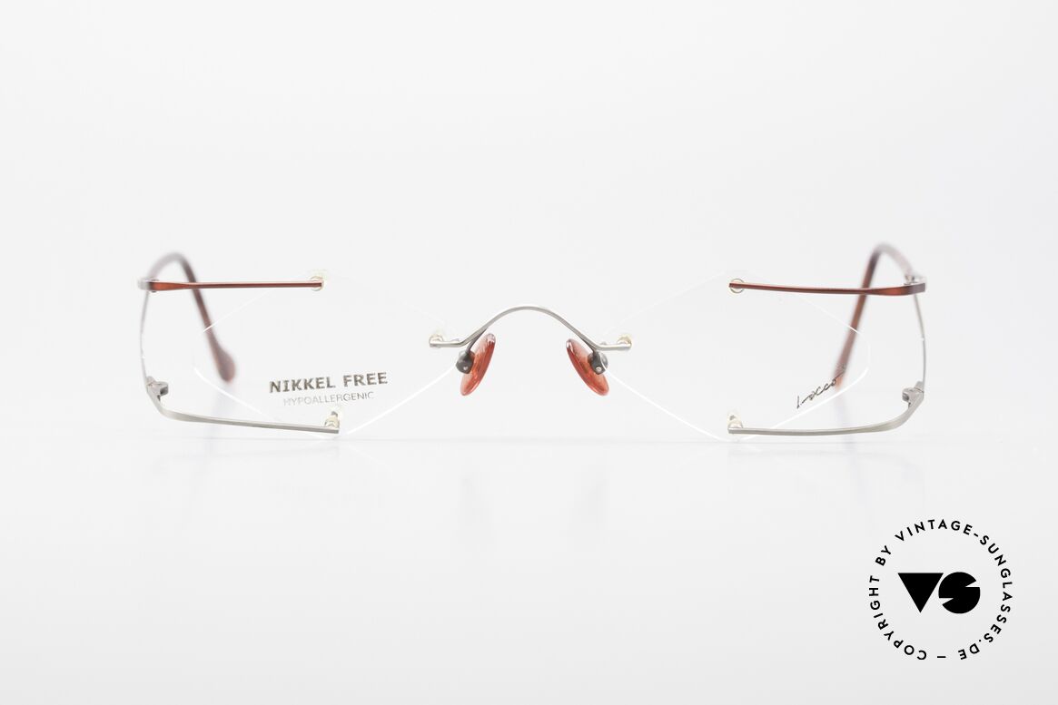 Locco Stars A Extraordinary 90's Eyeglasses, Locco Stars 45-20, crazy rimless 1990's eyeglasses, Made for Men and Women