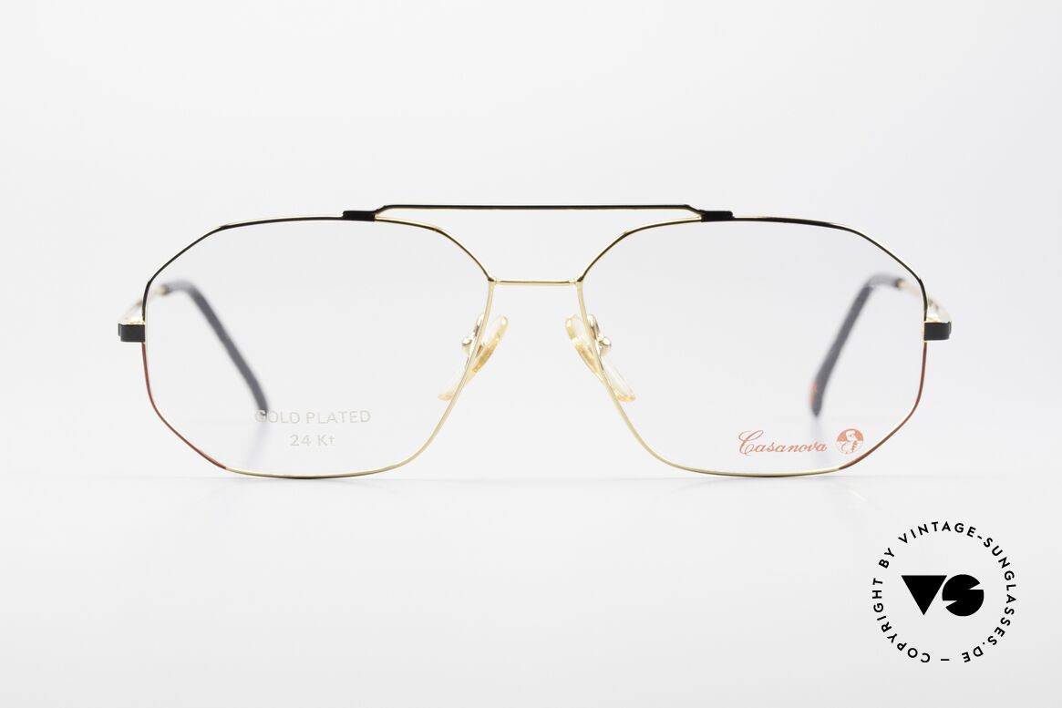 Casanova AC3 24KT Gold Plated Aviator Frame, one of the rare vintage men's models by Casanova, Made for Men