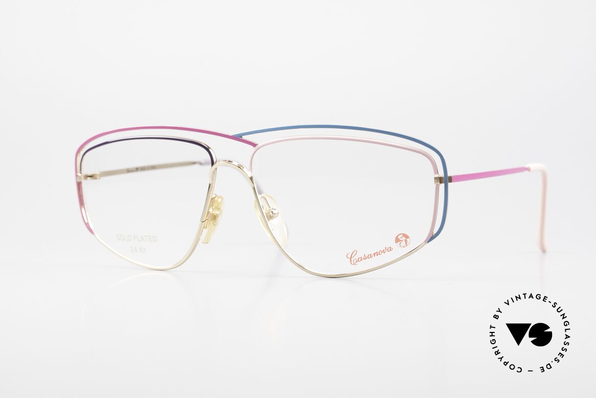 Casanova CN24 24kt Gold Plated Ladies Frame, glamorous CASANOVA eyeglass-frame from around 1985, Made for Women
