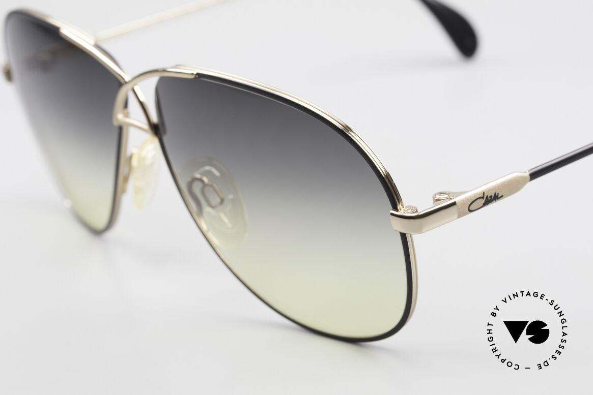 Cazal 728 Designer Aviator Sunglasses, fancy sun lenses (gray-yellow gradient); 100% UV, Made for Men and Women