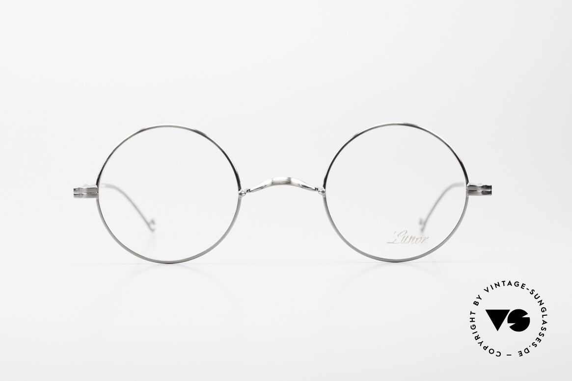Lunor II 23 Antique Silver Limited Edition, round Lunor eyeglasses of the old "LUNOR II" series, Made for Men and Women