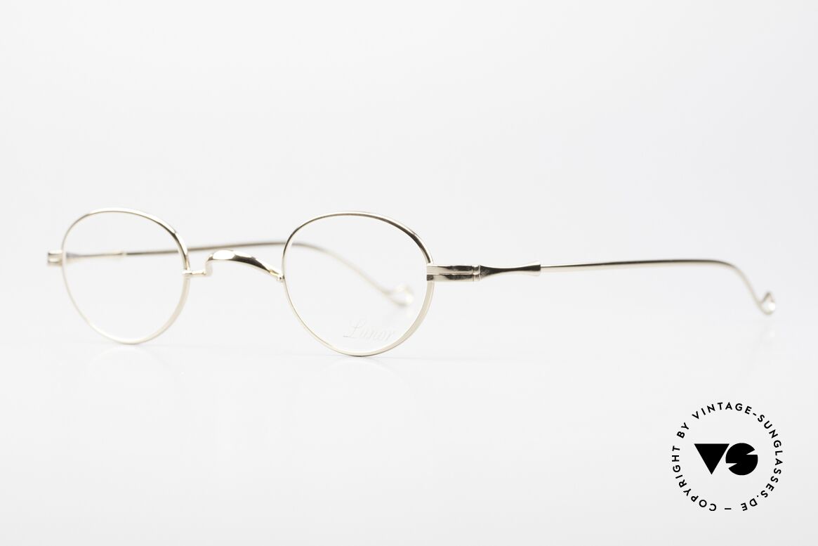 Lunor II 03 XS Unisex Frame Gold Plated, XS size 37,5/26, can be glazed with strong prescriptions, Made for Men and Women