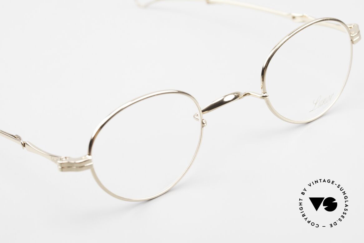 Lunor I 20 Telescopic Sliding Temples Gold Plated, a highlight for all eyewear lovers; small size 41/26, Made for Men and Women