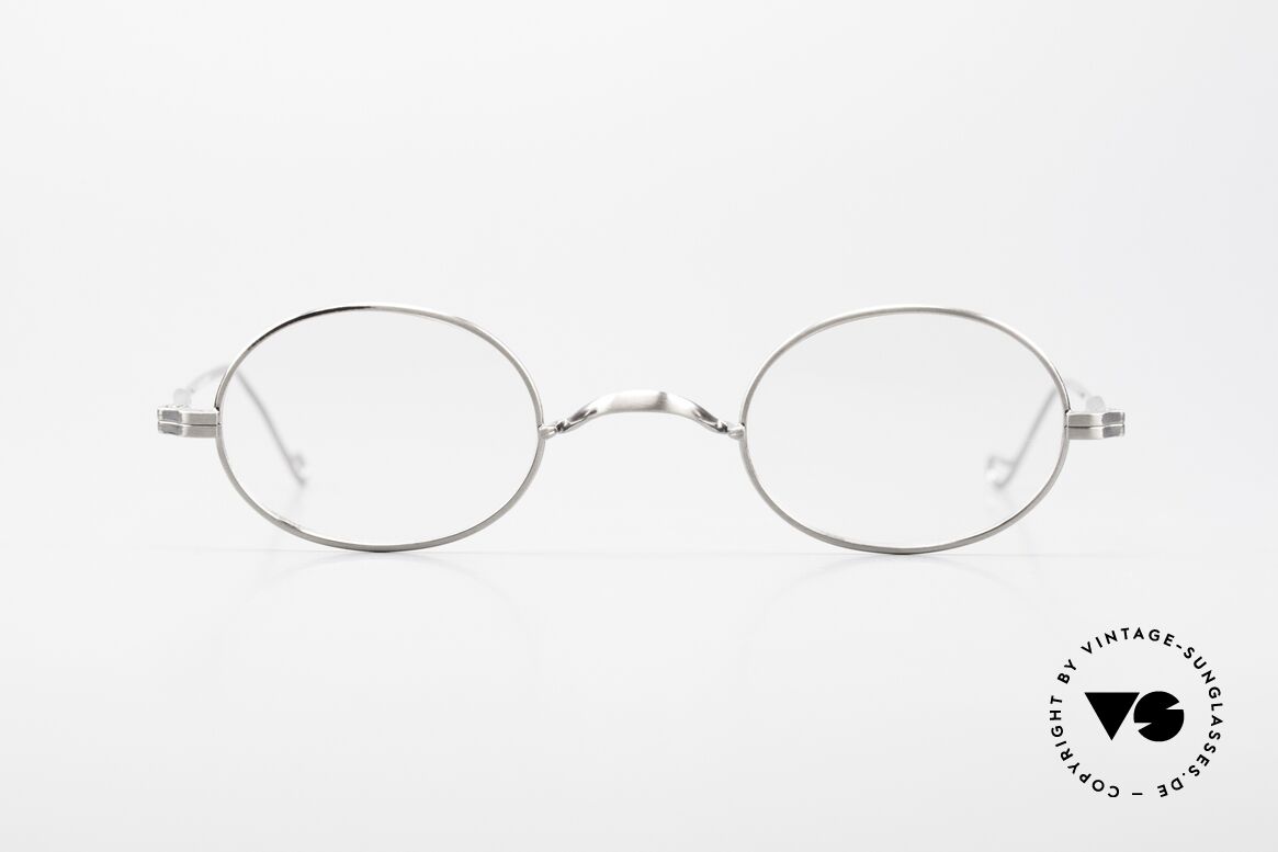 Lunor II 10 Oval Glasses Antique Silver, oval vintage glasses of the Lunor II Series, full rimmed, Made for Men and Women