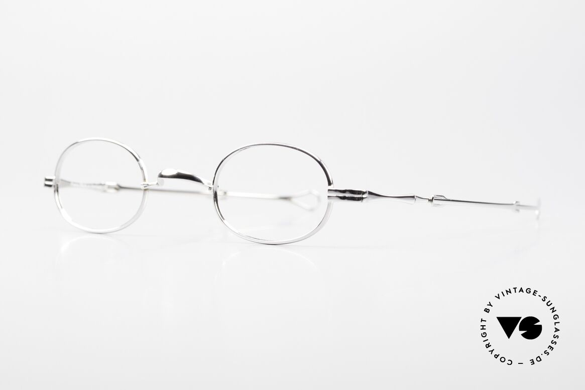 Lunor I 08 Telescopic Oval Frame Platinum Plated, model I 08 = size 40°26, temple length: 118mm - 155 mm, Made for Men and Women