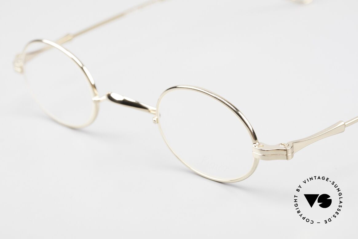 Lunor II 04 Oval XS Frame Gold Plated, traditional German brand; quality handmade in Germany, Made for Men and Women