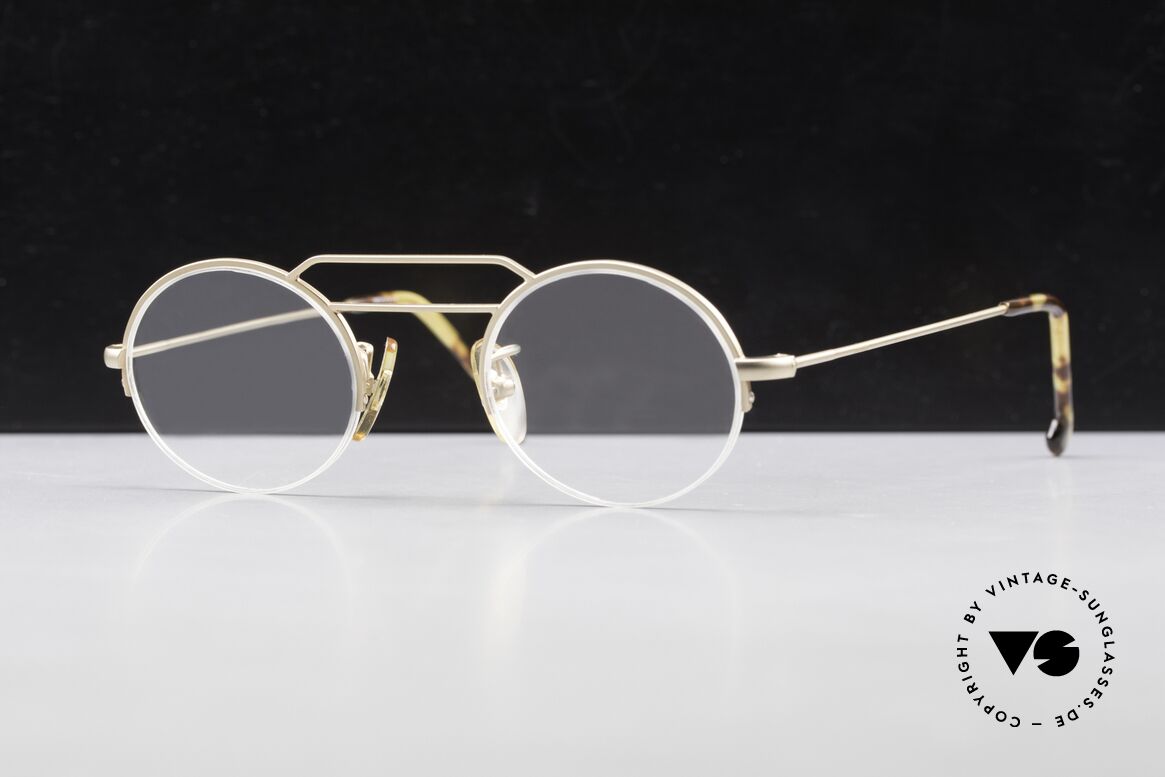 W Proksch's M5/13 90's Semi Rimless Dulled Gold, dulled GOLD Proksch's vintage glasses from 1994, Made for Men and Women