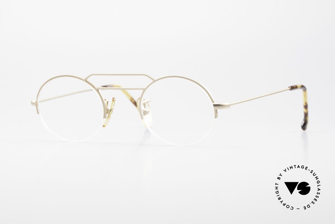 W Proksch's M5/13 90's Semi Rimless Dulled Gold, plain frame design & Japanese striving for quality, Made for Men and Women