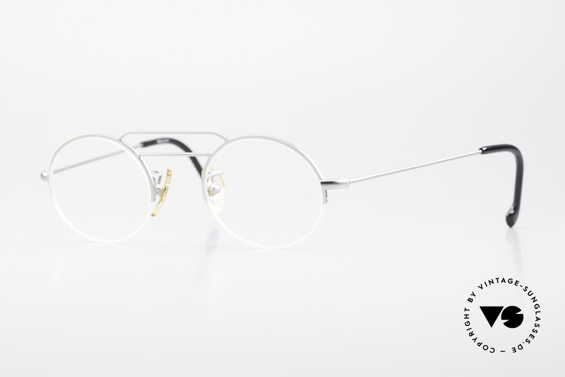 W Proksch's M5/8 90s Semi Rimless Dulled Silver, plain frame design & Japanese striving for quality, Made for Men and Women