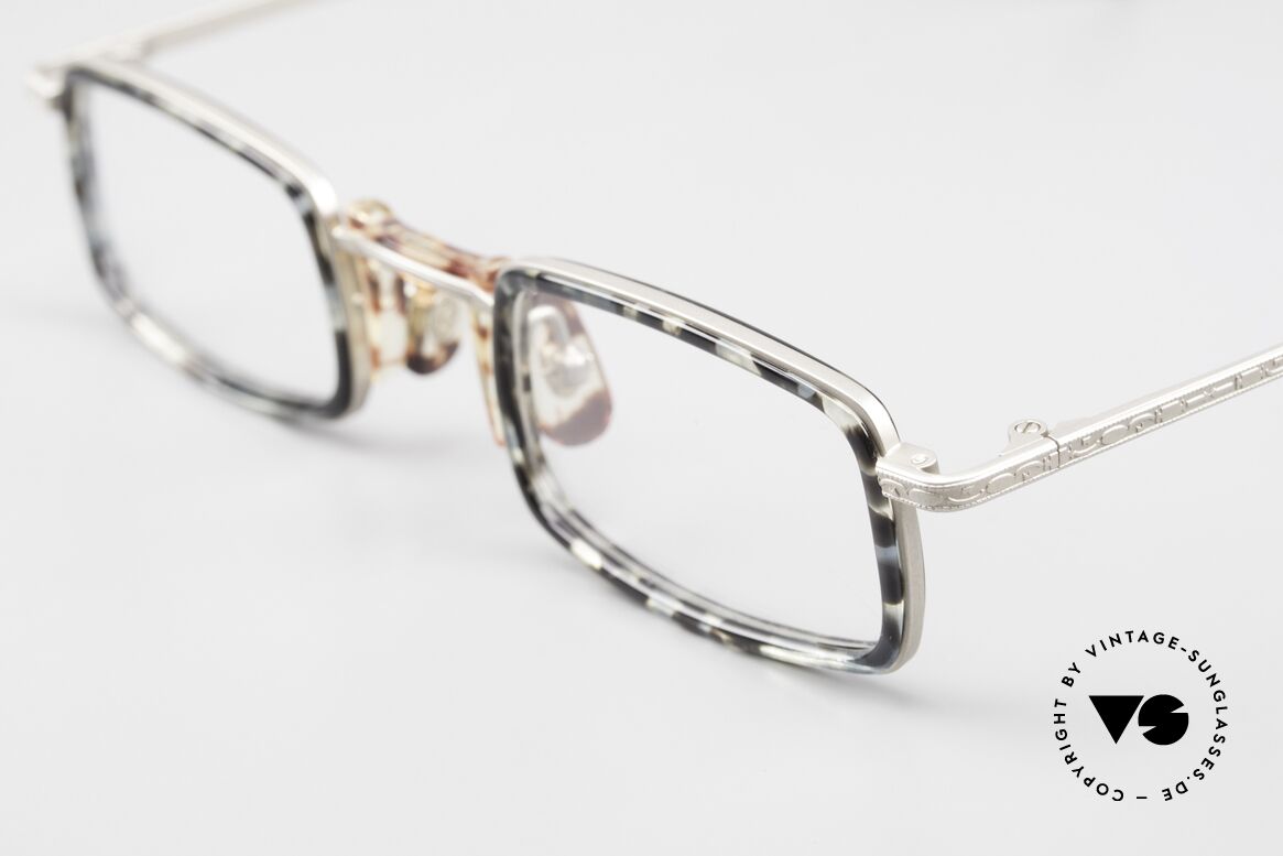 Freudenhaus Jedi Square 90's Designer Frame, unique pattern in a kind of "marbled gray" / titanium, Made for Men and Women