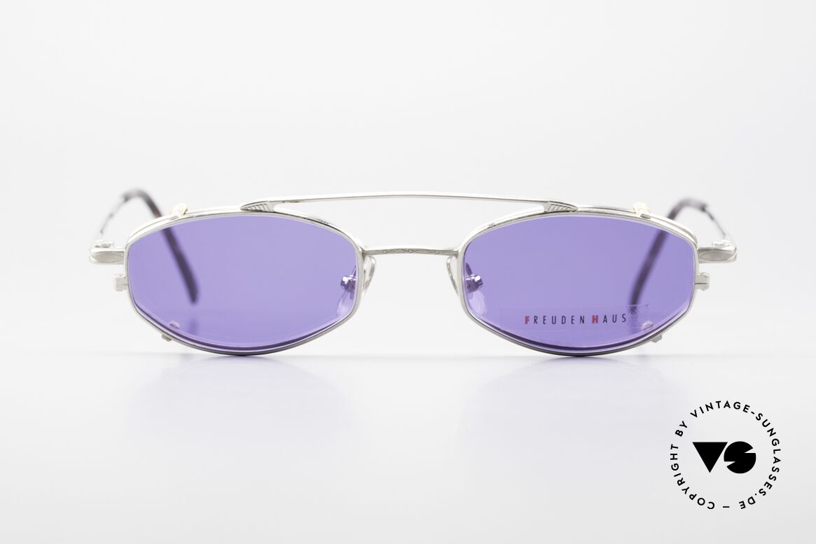 Freudenhaus Ita Titanium Frame With Clip On, vintage designer glasses by FREUDENHAUS, Munich, Made for Men and Women