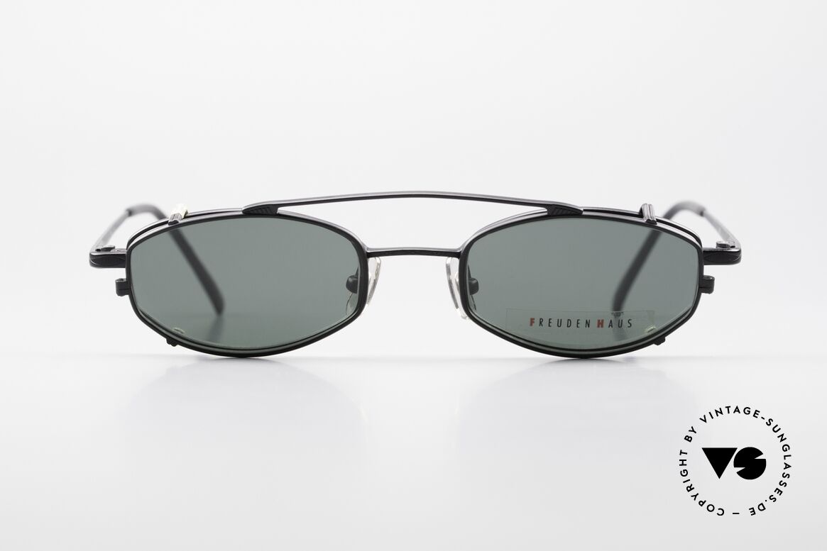 Freudenhaus Ita Titanium Frame With Sun Clip, vintage designer glasses by FREUDENHAUS, Munich, Made for Men and Women