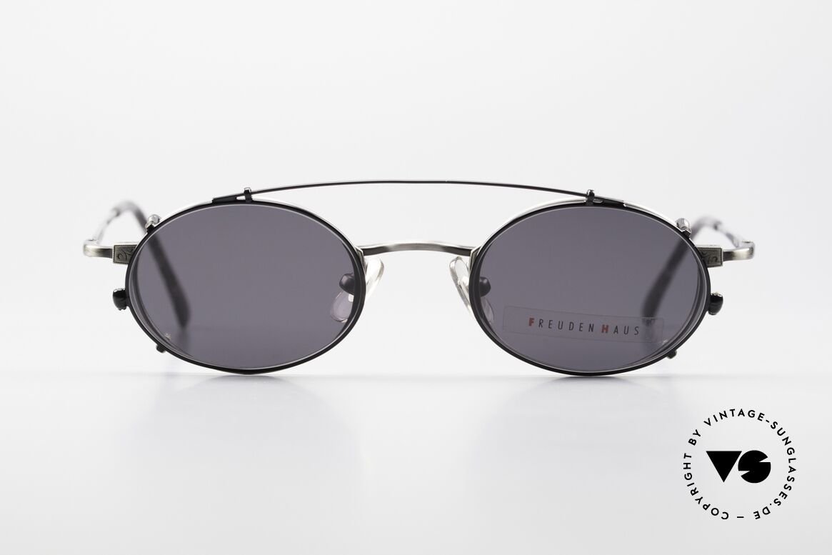 Freudenhaus Zaki Small Oval Frame With Clip On, vintage designer glasses by FREUDENHAUS, Munich, Made for Men and Women