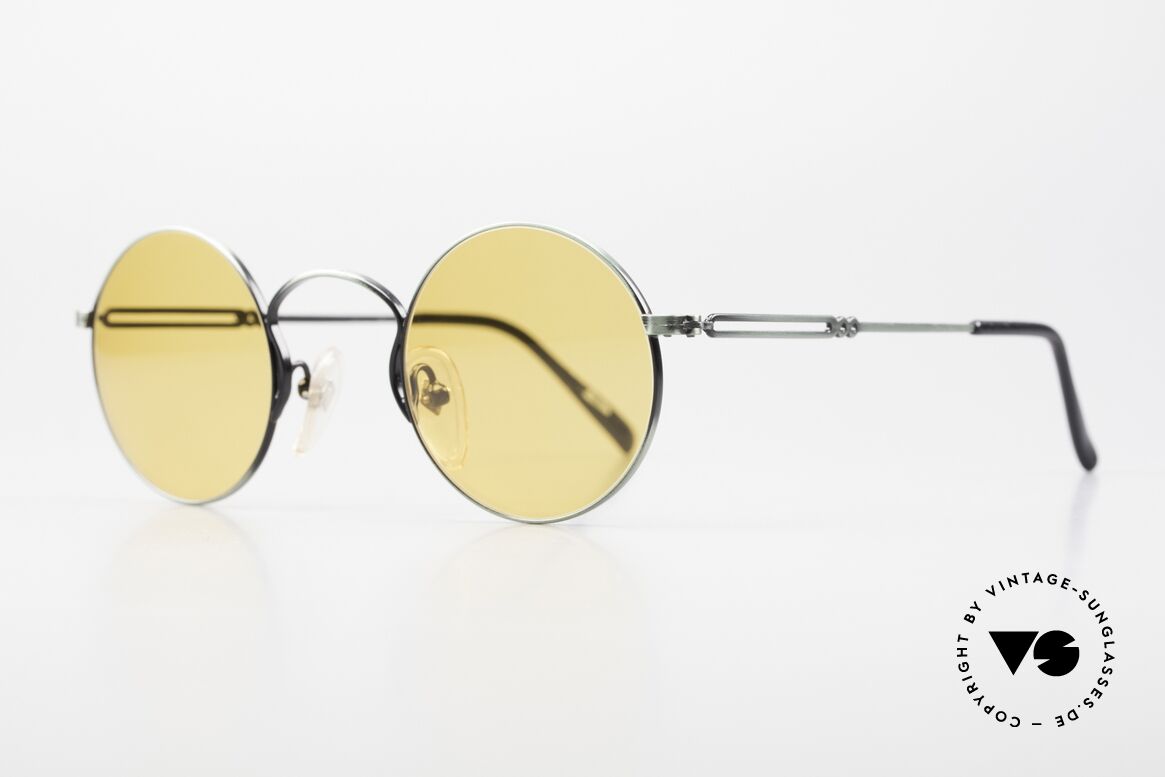 Jean Paul Gaultier 55-0172 Round 90's Vintage Glasses, high-class finish (brushed metal in green-metallic), Made for Men and Women