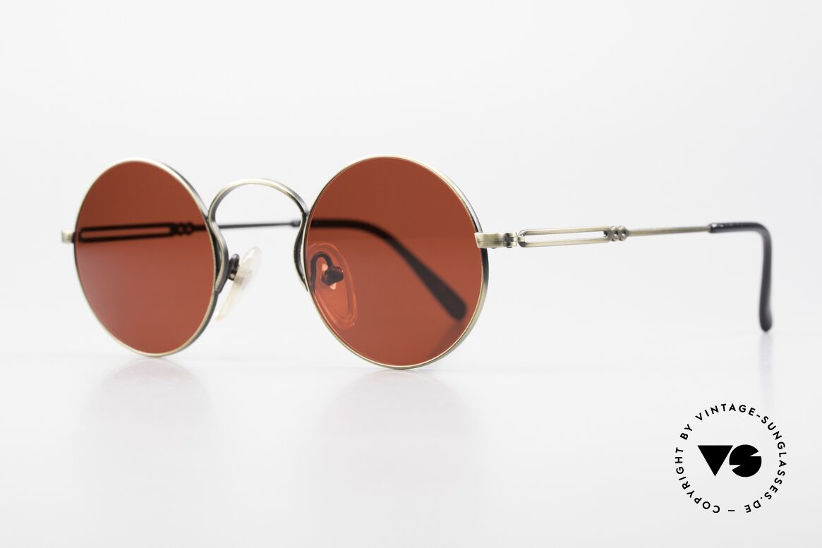 Jean Paul Gaultier 55-0172 90's Designer Sunglasses 3D Red, high-class finish (brushed metal in "antique gold"), Made for Men and Women