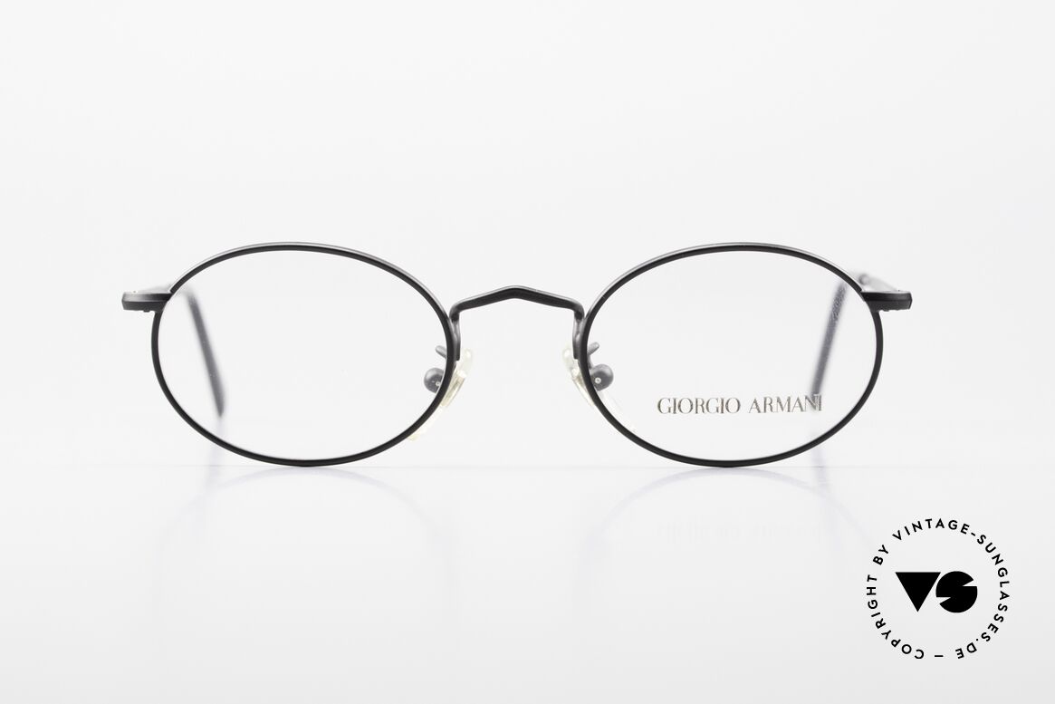 Giorgio Armani 131 Vintage Eyeglasses Oval Frame, model 131, col. 706 (black), SMALL size 46-20, 140, Made for Men and Women