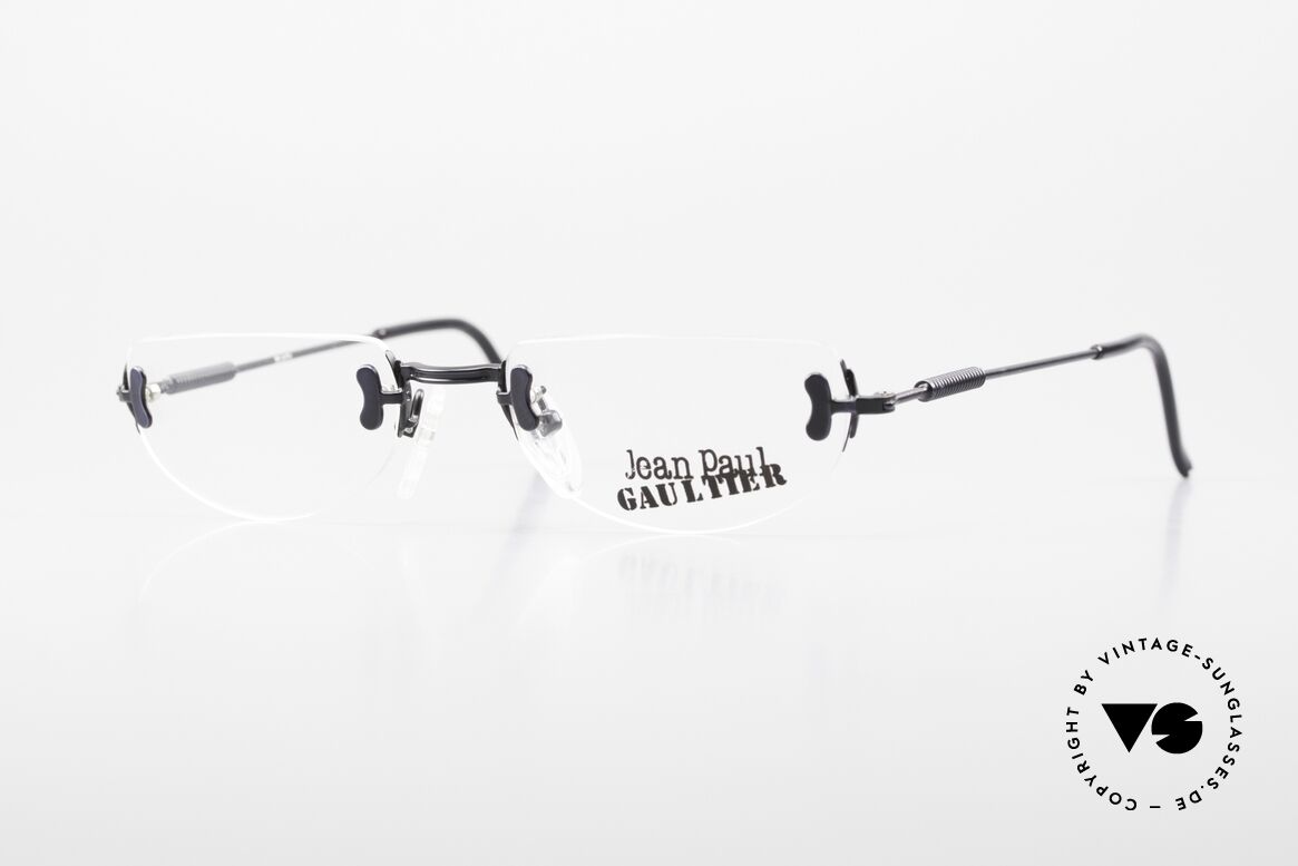 Jean Paul Gaultier 55-0174 Rimless JPG Designer Glasses, 90's vintage designer eyeglass-frame by J.P. Gaultier, Made for Men and Women