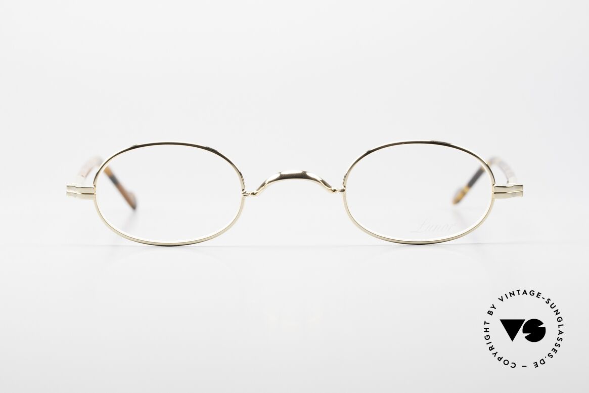 Lunor II A 08 Small Oval Glasses Gold Plated, small oval Lunor glasses of the old Lunor "II-A" series, Made for Men and Women