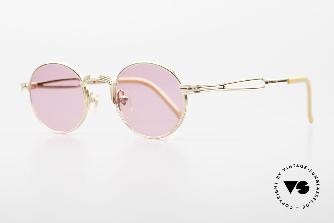 Jean Paul Gaultier 55-7107 Pink Round Glasses Gold Plated, PINK: see the world through rose-colored glasses ;), Made for Men and Women