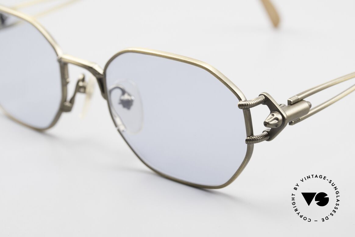 Jean Paul Gaultier 55-6106 Old 90's Designer Sunglasses, with new pale blue plastic sun lenses (45% absorption), Made for Men and Women
