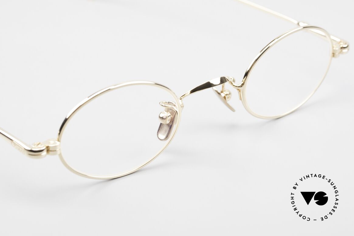 Lunor V 101 Small Oval Frame Gold Plated, of course, an unworn original with pure titanium pads, Made for Men and Women