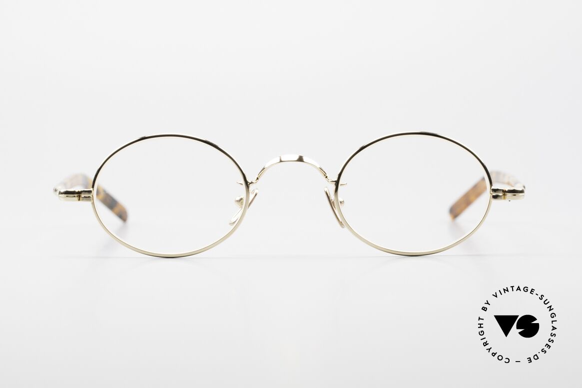 Lunor VA 100 Oval Lunor Glasses Gold Plated, gold-plated stainless steel frame with acetate temples, Made for Men and Women