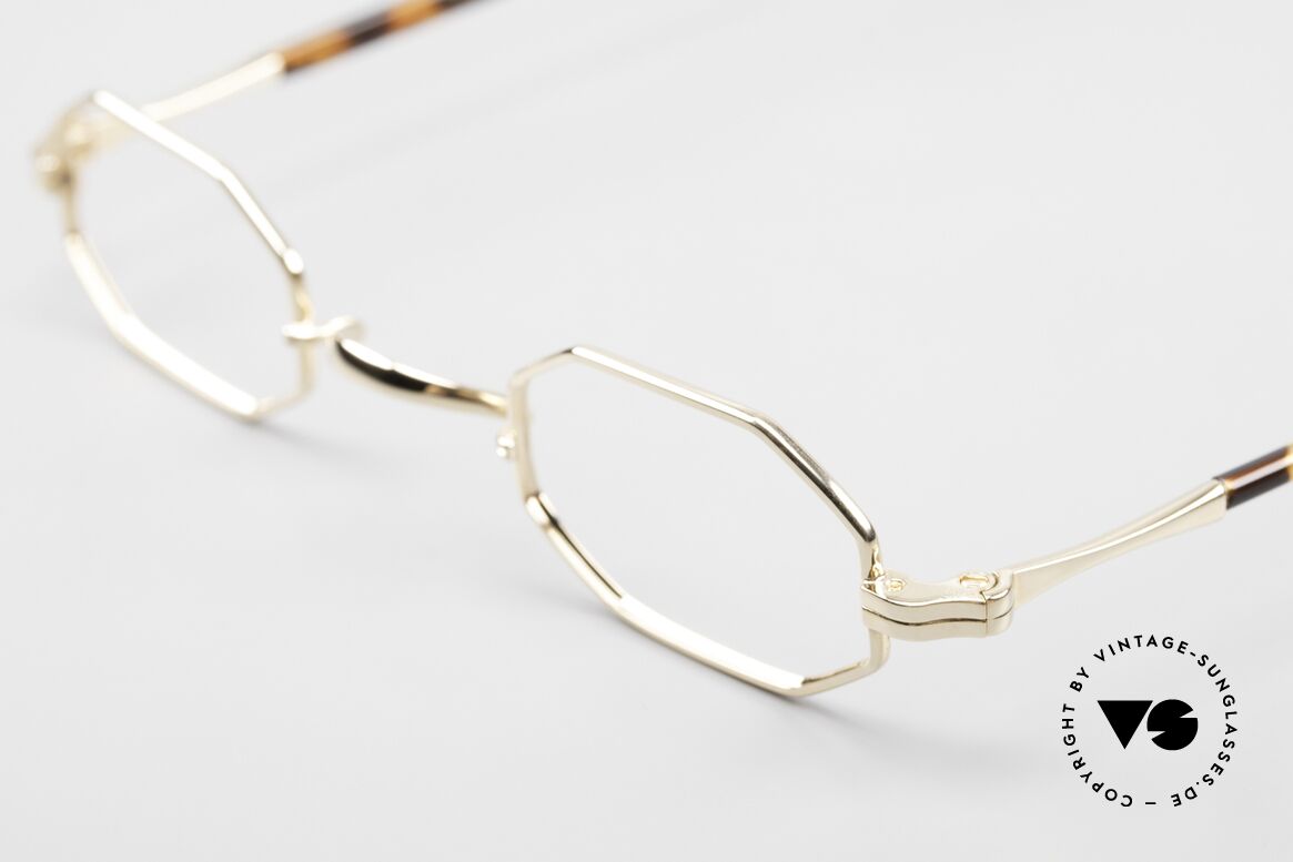 Lunor II A 01 Octagonal Glasses Gold Plated, this is the octagonal "01" design, size 38/25 (extra small), Made for Men and Women