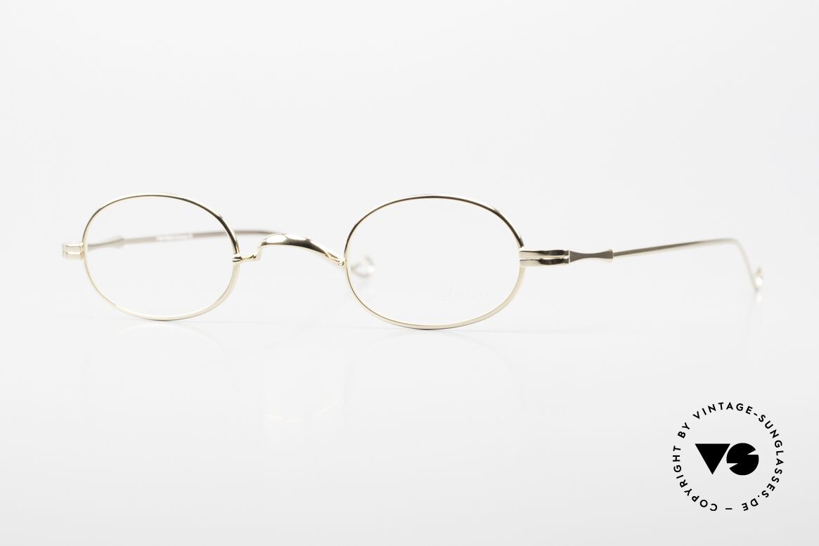 Lunor II 08 Small Oval 90's Frame Gold, rare, oval vintage Lunor eyeglasses from approx. 1999, Made for Men and Women