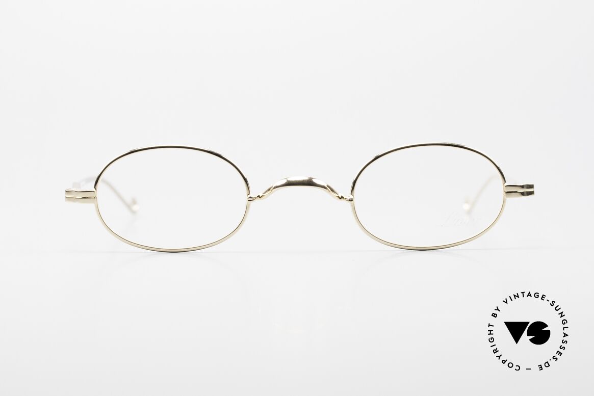 Lunor II 08 Small Oval 90's Frame Gold, precious 22ct GOLD-PLATED frame, a timeless classic!, Made for Men and Women