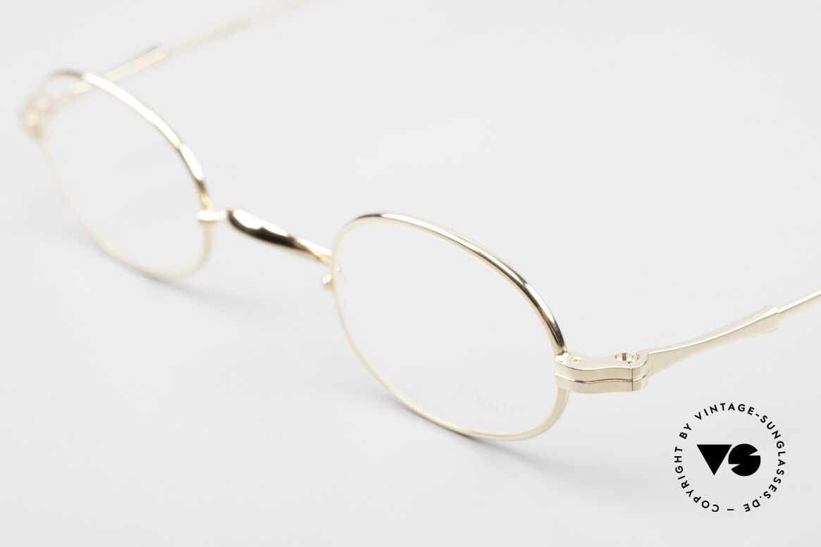 Lunor II 08 Small Oval 90's Frame Gold, approx. 25 years old UNWORN pair for lovers of quality, Made for Men and Women