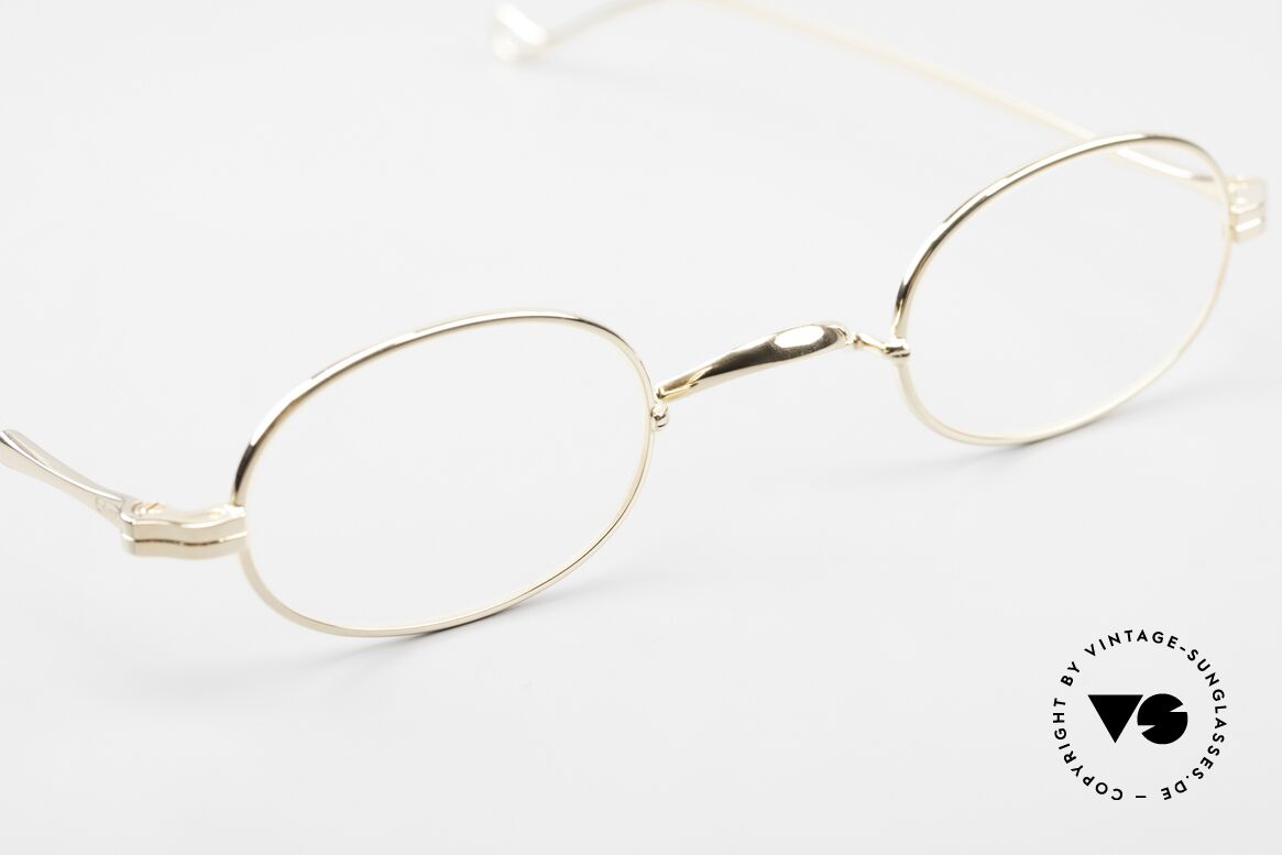 Lunor II 08 Small Oval 90's Frame Gold, this rarity can be glazed with high prescription lenses, Made for Men and Women